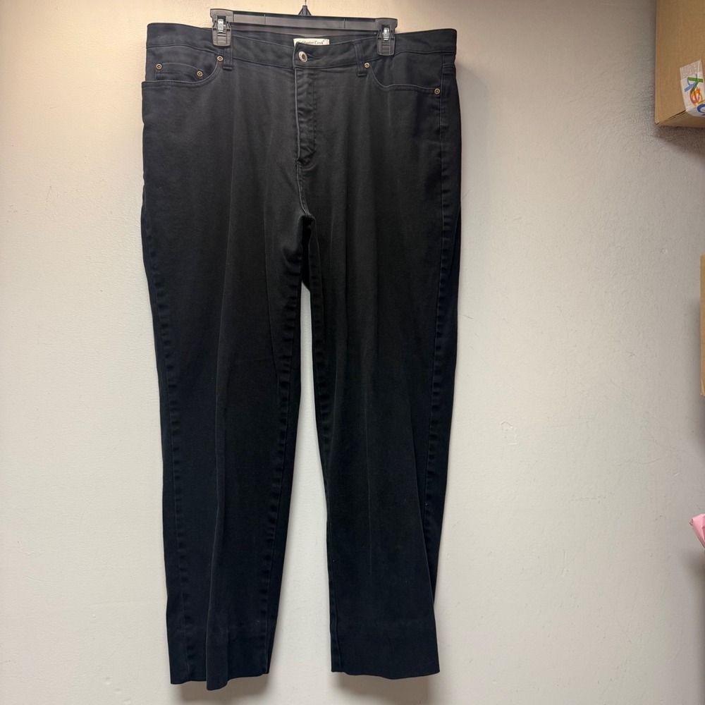 Coldwater Creek Pants Women 18W Black Excellent Stretch Straight Leg 15442